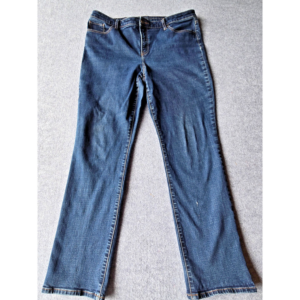 Chicos Women's So Slimming Girlfriend Straight Leg Jeans Dark Wash Size 36"x30"